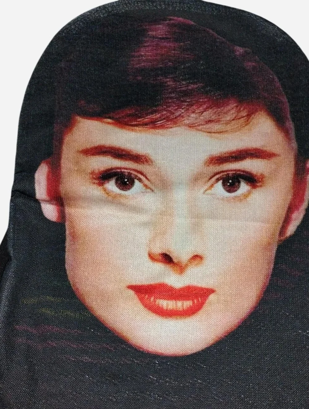 Audrey Hepburn Graphic Sheer Balaclava